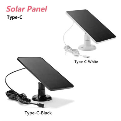 Panel Solar Tipo-C Resistente al Agua IP67 y a Climas Extremos 360 ° Soporte Giratorio para Cargador Solar Exterior para Cámara de Seguridad