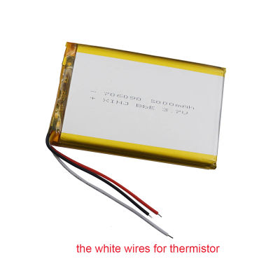 Termistor de polímero de litio de 3,7 V, 5000mAh, 18,5 WH, tres cables (NTC), batería Lipo 706090 para GPS, Altavoz Bluetooth, DashCam, tableta y PC