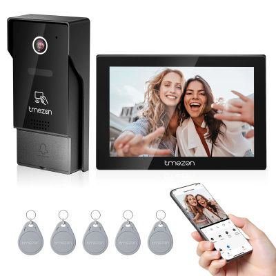 TMEZON - Videoportero Inalámbrico WIFI 1080P con Monitor de 7 Pulgadas, Sistema de Intercomunicación Digital Tuya, Cámara de Seguridad para el Hogar