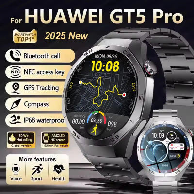 2025New para Huawei GT5 Pro reloj inteligente hombres HD pantalla AMOLED GPS trayectoria de movimiento ritmo cardíaco Bluetooth llamada 1,52 "SmartWatch IP67