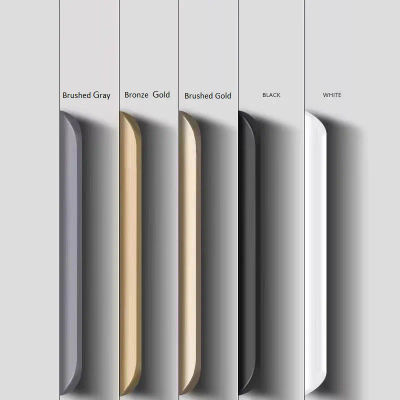 Manijas invisibles de aluminio para gabinete de 80-1200mm, tiradores de cajones sellados con borde, manijas de puertas de armario curvadas modernas para muebles de cocina
