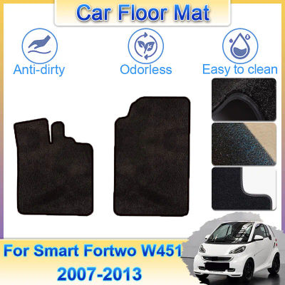 Para Smart Fortwo W451 2007 ~ 2013 2009 2010 2011 alfombrillas de coche alfombras Panel almohadillas cubierta de alfombra capa almohadilla de pie accesorios adhesivos