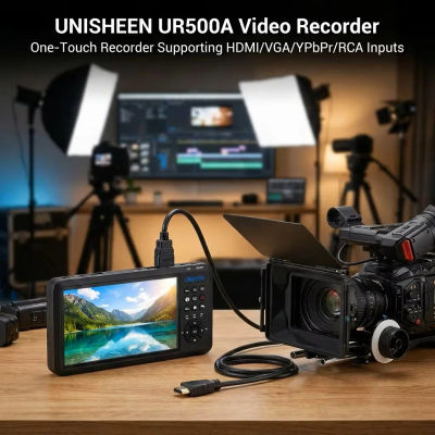 UNISHEEN UR500A UR500 Monitor independiente para grabación de video Endoscopio 2 canales 4K PIP POP RCA HDMI VGA YPbPr Caja de captura de pantalla analógica