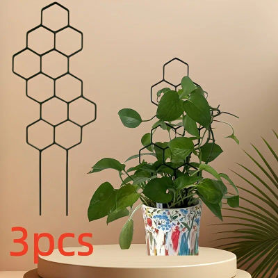 Soporte para plantas de 3 piezas, soporte para plantas trepadoras, adecuado para dar forma/diseñar/fijar plantas, decoración de jardín, macetas de exterior, macetas de interior