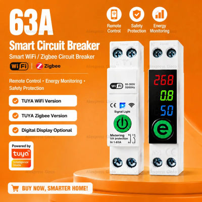 Interruptor Inteligente TUYA 63A, WiFi, Zigbee, Control Remoto por Aplicación, Temporizador, Monitor de Energía, Protección Contra Sobrecarga de Voltaje y Corriente