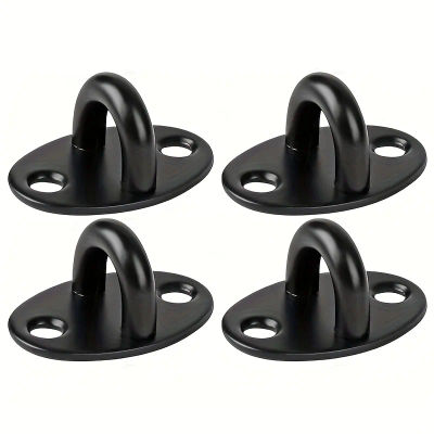 4 ganchos de techo negros de acero inoxidable, soporte de anclaje para techos de madera y hormigón, gancho para colgar plantas de interior.