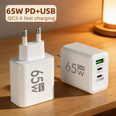 Cargador Rápido USB PD de 65W con 3 Puertos, Adaptador Tipo C para Teléfonos Móviles Samsung, Huawei, Xiaomi, iPhone, Cargador de Carga Rápida USB-C