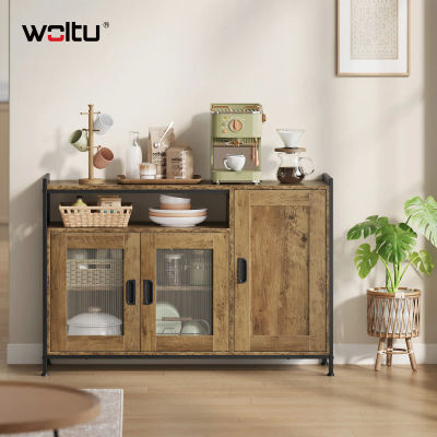 Mueble de cocina WOLTU con 3 puertas, aparador de madera de 110x75x33cm con 2 estantes ajustables, encimera para cocina, sala de estar, pasillo