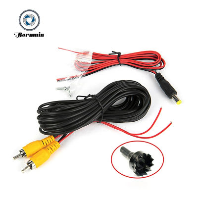 Cable de vídeo de cámara de marcha atrás Bornwin para estacionamiento de visión trasera de coche Cable Universal de 6M compatible con Monitor Multimedia con Cable de alimentación