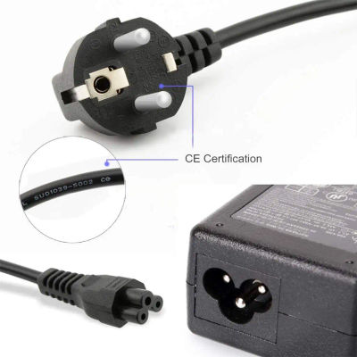 Cable de alimentación con enchufe europeo IEC320 C5, 1,5 m, 1,2 m, Cable de extensión de alimentación de CA europeo para cargador de ordenador portátil Dell, Lenovo, Asus