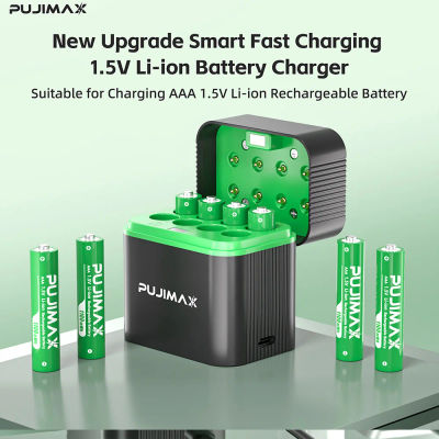 Batería recargable de iones de litio PUJIMAX 1,5 V AAA 1100mWh con cargador de batería inteligente SET de baterías disponibles individualmente