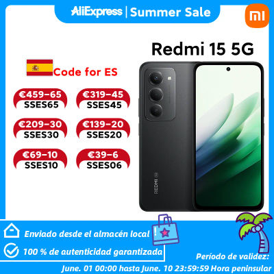Versión global Redmi 15 5G 7000 mAh (típica) Batería de 33 W Snapdragon® 6s Gen 3 Smartphone Pantalla de 6,9" y 144 Hz Cámara AI de 50 MP Teléfono móvil Xiaomi