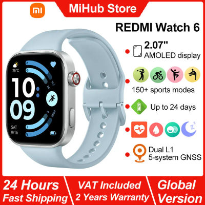 Nuevo Reloj Inteligente Xiaomi REDMI Watch 6, Llamadas Bluetooth, Pantalla AMOLED de 2.07'', Más de 150 Modos Deportivos, Reloj Inteligente con GNSS de 5 Sistemas L1 Dual
