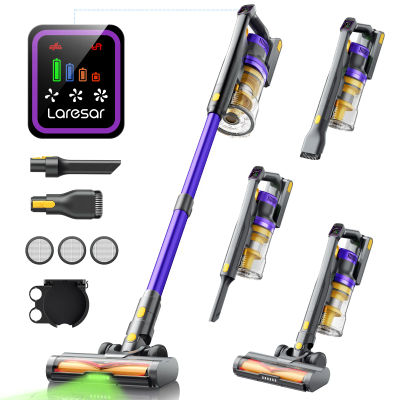 Laresar X11-aspiradora inalámbrica de 550W, 55000PA de potencia de succión, aspiradora de mano inteligente para el hogar, taza de polvo, 60 minutos de tiempo de ejecución, Juego de 3 filtros de piezas