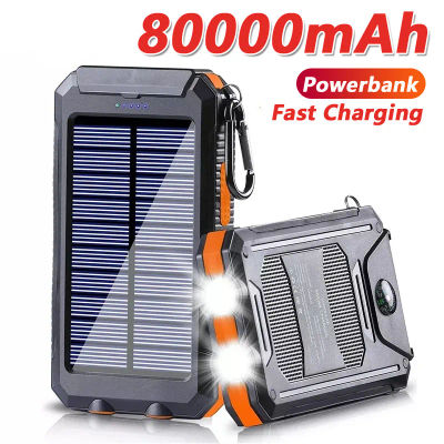 Nuevo Banco de energía Solar de 100000mAh, cargador de batería externo portátil, luz LDE fuerte para todos los teléfonos inteligentes