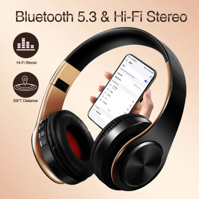 Regalo para hombres Auriculares inalámbricos dorados Auriculares Bluetooth Auriculares estéreo Juego con micrófono incorporado con universal para Android e iOS