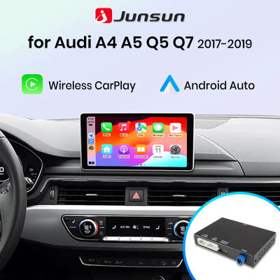 Adaptador de interfaz inalámbrica Junsun CarPlay Android Auto para Audi A4 A5 Q5L 2017-2019 Bluetooth MirrorLink AirPlay GPS Navegación