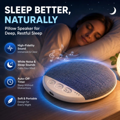 Altavoz de almohada para dormitorio, multifuncional, con Bluetooth, música, audio y ruido blanco, para un sueño inmersivo, regalo perfecto.
