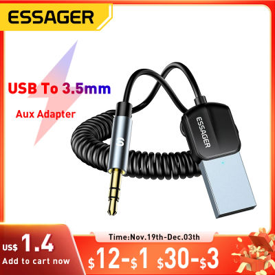 Essager-receptor USB Bluetooth 5,0, adaptador auxiliar Bluetooth para coche, altavoz con conector de 3,5mm, transmisor de música y Audio manos libres para coche