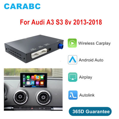 CARABC inalámbrico CarPlay Android Auto adaptador espejo enlace AirPlay Bluetooth navegación GPS para Audi A3 S3 8v 2013-2018