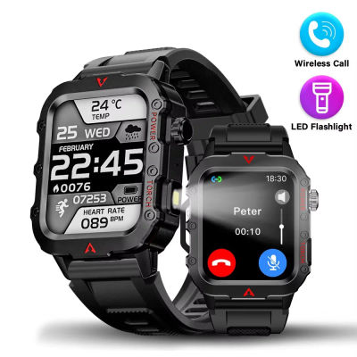 Reloj Inteligente Deportivo para Hombre con Pantalla de 1.71, Oxígeno en Sangre, Bluetooth, Llamadas, Multideporte, Linterna LED, Reloj Inteligente para Exteriores MA27