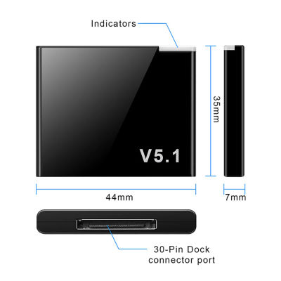 Receptor de música Bluetooth 5,1 de 30 pines, Mini adaptador de Audio inalámbrico A2DP para IPhone, IPod, altavoz analógico de 30 pines, estéreo HIFI