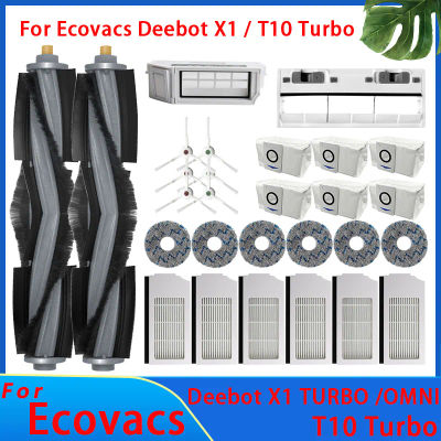 Para Ecovacs Deebot T10 OMNI X1 TURBO aspiradora Robot filtro Cepillo Lateral paño de limpieza repuestos accesorios para cajas de polvo