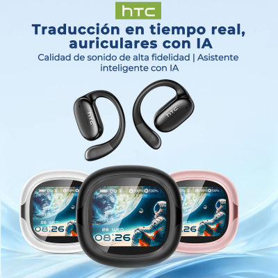 Auriculares Inalámbricos HTC NE58 Bluetooth con Pantalla Táctil LED, Traducción IA, Sonido HiFi, Llamadas HD, Conducción Ósea