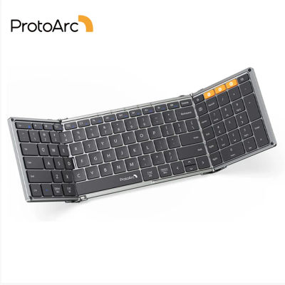 ProtoArc XK01 Teclado inalámbrico Bluetooth con teclado numérico Teclados plegables para iPhone Computadora iPad