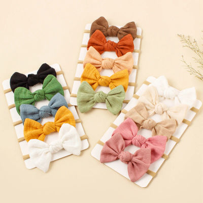 Diadema de nailon elástico con lazo para niños, accesorios para el cabello exquisitos para fotografía de bebés, 5 piezas