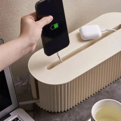 Caja Organizadora de Cables, Ocultador de Cables para Escritorio, Hogar u Oficina, para Ocultar Cables de Carga y Cargadores, Gran Capacidad, Duradera