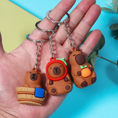 Llavero Capybara de Pvc de goma suave para teléfono móvil, llavero de muñeca con colgante de Capibala, llave de mochila de ciclismo, accesorios colgantes para teléfono móvil, lindo y feo