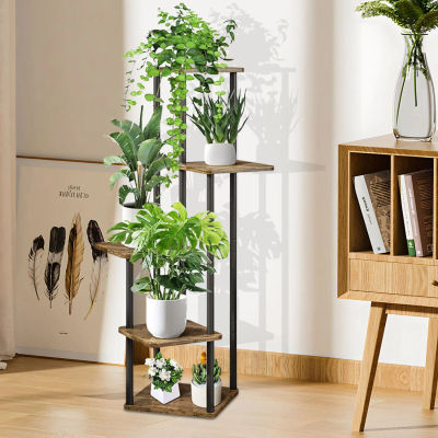 Estante para Plantas de Interior de 4/5/6 Niveles, Soporte Vintage para Macetas, Estante para Balcón, Organizador de Exhibición de Macetas Colgante para Hogar, Oficina, Balcón Exterior