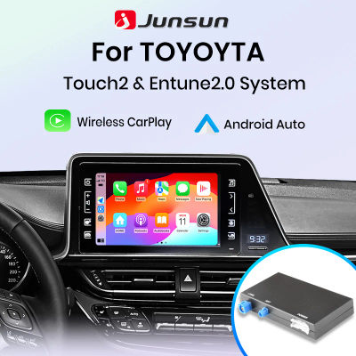 Adaptador de Interfaz Inalámbrico Junsun CarPlay y Android Auto para Toyota CHR Corolla con Sistema Touch2 y Entune2.0, Bluetooth y Mirror Link