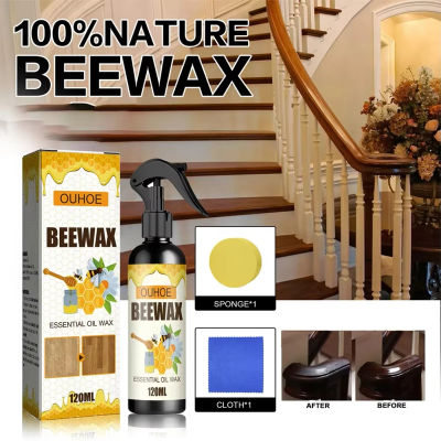 Cera de Abeja en Aerosol para Pulir Muebles, Protector de Madera, Quitamanchas, Agente de Mantenimiento Multiusos, Cera Abrillantadora para Mesas y Pisos