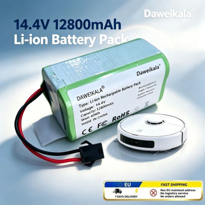 Batería recargable de iones de litio Daweikala de 14,4 V y 12800 mAh, batería de repuesto para aspiradora robótica, envío en 7 días desde almacén de la UE, batería de alta capacidad de 40 Wh para