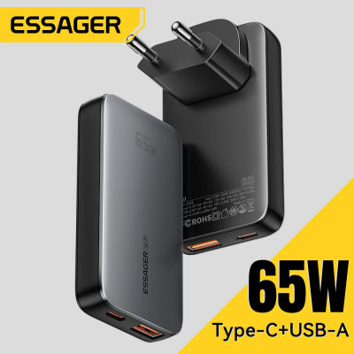 Essager-cargador de viaje ultrafino de 65W GaN, carga rápida 4,0 PD3.0 PPS, cargador portátil tipo C para iPhone, Samsung, Macbook y portátil