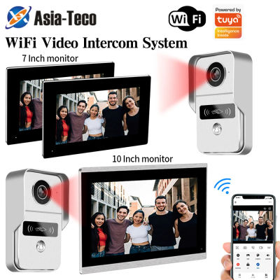 Compatible con la aplicación Tuya, sistema de videoportero digital de 4 hilos, monitor inalámbrico WIFI de 7 / 10.1 pulgadas, cámara de videoportero 1080P.