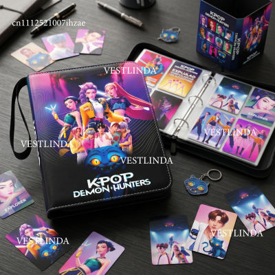 Carpeta Porta Tarjetas Coleccionables KPOP Demon Hunters, con Cierre, para Anime, Portátil, con Capacidad para 400 Tarjetas, para Fans y Juguetes