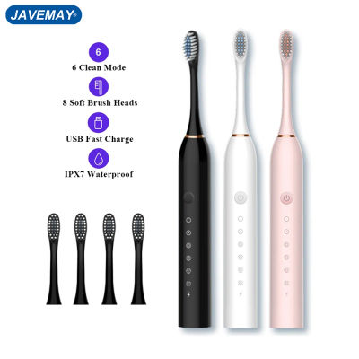Cepillo de dientes eléctrico Ultra sónico, recargable por USB, IPX7, impermeable, de viaje, con cabezales reemplazables, J189