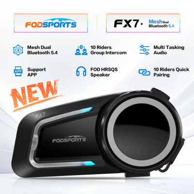 Fodsports FX7 casco de motocicleta intercomunicador de malla Bluetooth casco auriculares Moto interfono, 10 conductores 2000M,BT5.4,Apoyo APP.