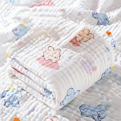Manta de Muselina de Algodón Transpirable para Bebés Recién Nacidos, Toalla de Baño para Bebés con Estampado