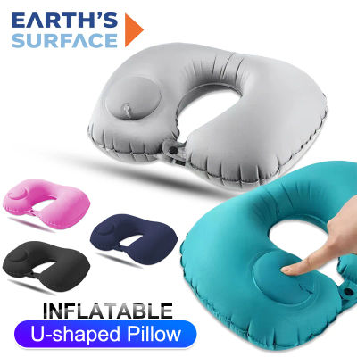 Almohada Inflable para Relajar el Cuello, Almohada de Viaje en Forma de U, Plegable y Portátil con Dispositivo a Prueba de Fugas, Almohada en Forma de U Estándar