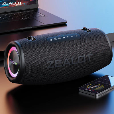 Altavoz Bluetooth portátil ZEALOT-S87, sonido estéreo de 80 W con XBass, resistente al agua IPX6, luz LED, altavoces inalámbricos para exteriores