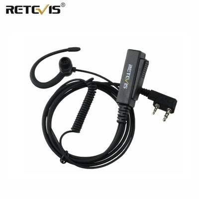 Retevis-auricular Walkie Talkie de 2 pines, auriculares suaves con gancho para la oreja, micrófono PTT, altavoz HD para Kenwood Baofeng UV 5R para Quansheng UV K5 EEK023
