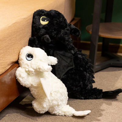 Almohada de cuerpo de felpa de dragón sin dientes, cojín relleno de pequeño dragón volador, almohada de peluches sin dientes, decoración de cojín para espalda para dormir