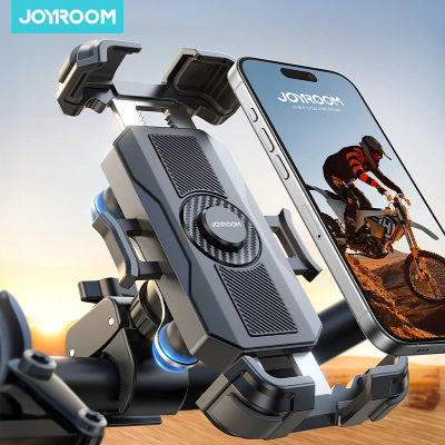 Joyroom Soporte para teléfono para motocicleta 360 ° Ver soporte antivibración para manillar de bicicleta, operación con una sola mano para teléfono de 4,7-7 pulgadas