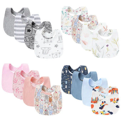 4 Uds. Baberos para bebé, ropa para eructar, Baberos de algodón para recién nacidos, accesorios para bebés, toallas de Saliva para niños y niñas, cuidado del bebé