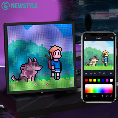 Pantalla de píxeles LED 64x64 RGB Panel de matriz LED pantalla de arte de píxel programable con Control de aplicación Bluetooth pantalla de píxeles creativa