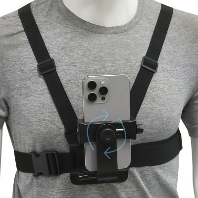 Soporte de Clip para Teléfono con Rotación Ajustable de 360 Grados y Correa para el Pecho, Accesorio para Teléfono Inteligente y Cámara de Acción